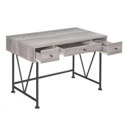 48 in. Rectangular Gray 3 Drawer Writing Desk with Built-In Storage by Benjara 9 48 in. Rectangular Gray 3 Drawer Writing Desk with Built-In Storage by Benjara -Cheap Benjara Store gray benjara writing desks bm172243 77 1000