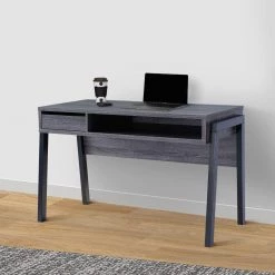 30 in. Distressed Gray 1 Drawer Wooden Office Writing Desk by Benjara -Cheap Benjara Store gray benjara writing desks bm233185 31 1000