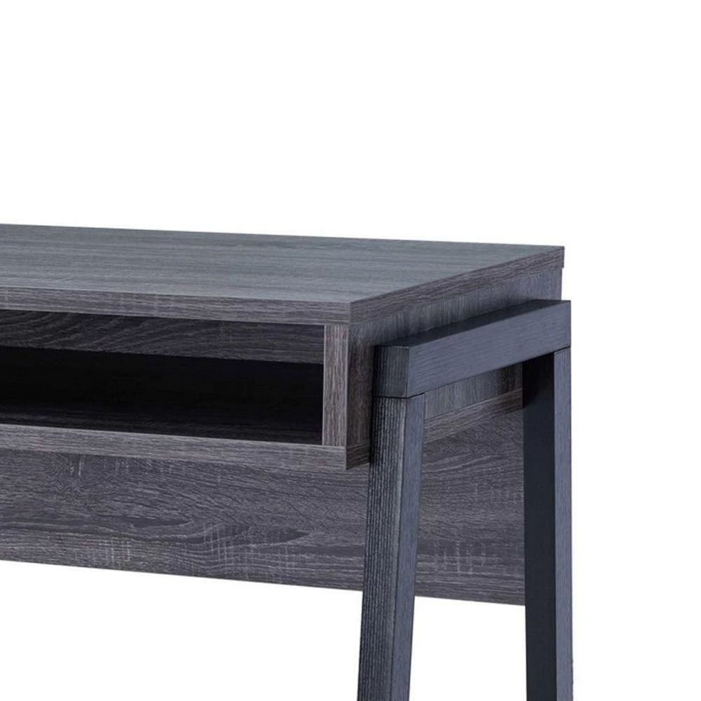 30 in. Distressed Gray 1 Drawer Wooden Office Writing Desk by Benjara 4 30 in. Distressed Gray 1 Drawer Wooden Office Writing Desk by Benjara - Image 4