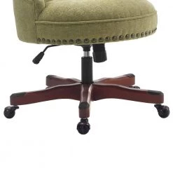 35 in. H Olive Green and Brown Wooden Office Chair with Button Tufted Backrest by Benjara 12 35 in. H Olive Green and Brown Wooden Office Chair with Button Tufted Backrest by Benjara -Cheap Benjara Store green and brown benjara task chairs bm143949 44 1000