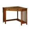 32 in. Corner Medium Oak Computer Desk with Solid Wood Material by Benjara