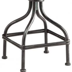 Vintage 19.7 in. H Brown and Black Metal Frame Swivel Counter Bar Stool with Round Seat by Benjara -Cheap Benjara Store metal and fabric benjara bar stools bm49341 4f 1000