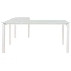 61 in. L-Shaped Metal Writing Desks with Frosted Glass Top by Benjara -Cheap Benjara Store metal l shape desk benjara writing desks bm190070 44 1000
