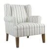 Multi-Color with Wing Back Fabric Upholstered Wooden Accent Chair by Benjara