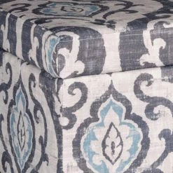 16 in. L x 36 in. W x 18 in. H Multicolor Large Damask Patterned Fabric Upholstered Wooden Bench with Hinged Storage by Benjara -Cheap Benjara Store multicolor benjara bedroom benches bm195784 1f 1000