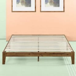 Natural Brown Slatted Queen Size Wooden Bed Frame with Turned Legs by Benjara 11 Natural Brown Slatted Queen Size Wooden Bed Frame with Turned Legs by Benjara -Cheap Benjara Store natural brown benjara panel beds bm203419 31 1000