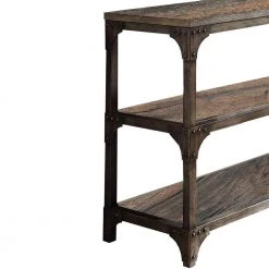 60 in. Weathered Oak/Brown Standard Rectangle Wood Console Table with 2-Shelves by Benjara 12 60 in. Weathered Oak/Brown Standard Rectangle Wood Console Table with 2-Shelves by Benjara -Cheap Benjara Store oak brown and antique silver benjara console tables bm154234 c3 1000