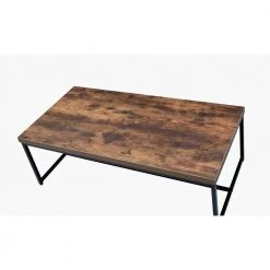 48 in. Weathered Oak Brown/Black Large Rectangle Wood Coffee Table with Veneer Top by Benjara -Cheap Benjara Store oak brown and black benjara coffee tables bm186264 1f 1000