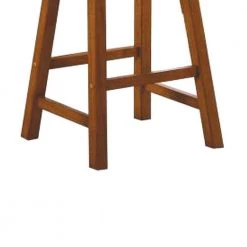 24 in. H Oak Brown Wooden Counter Height Stool with Saddle Seat (Set of 2) by Benjara -Cheap Benjara Store oak brown benjara bar stools bm175972 44 1000