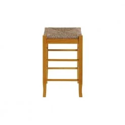 Chris 24 in. Oak Brown Counter Stool with Wood Frame and Handwoven Rush Seat by Benjara -Cheap Benjara Store oak brown benjara bar stools bm274265 c3 1000