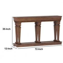 Garrison 72 in. Oak Brown Standard Rectangle Wood Console Table with Drawers by Benjara -Cheap Benjara Store oak brown benjara console tables bm154265 44 1000