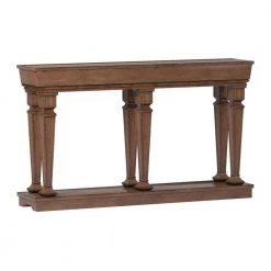 Garrison 72 in. Oak Brown Standard Rectangle Wood Console Table with Drawers by Benjara