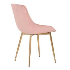 Pink Countered Fabric Upholstered Dining Chair with Sleek Metal Legs by Benjara 8 Pink Countered Fabric Upholstered Dining Chair with Sleek Metal Legs by Benjara -Cheap Benjara Store pink benjara dining chairs bm236745 4f 1000