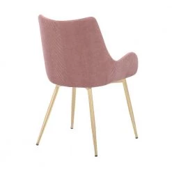 Pink Dining Chair with Sloped Arms and Metal Legs by Benjara -Cheap Benjara Store pink benjara dining chairs bm270420 1f 1000