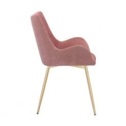 Pink Dining Chair with Sloped Arms and Metal Legs by Benjara -Cheap Benjara Store pink benjara dining chairs bm270420 4f 1000