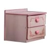 Pink 2-Drawer Wooden Nightstand with Heart Knob Pulls 19.75 in. x 19.5 in. x 19 in. by Benjara