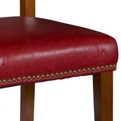 39.5 in. H Red and Brown Wooden Counter Stool with Nailhead Trim Accents by Benjara -Cheap Benjara Store red and brown benjara bar stools bm16623 1f 1000