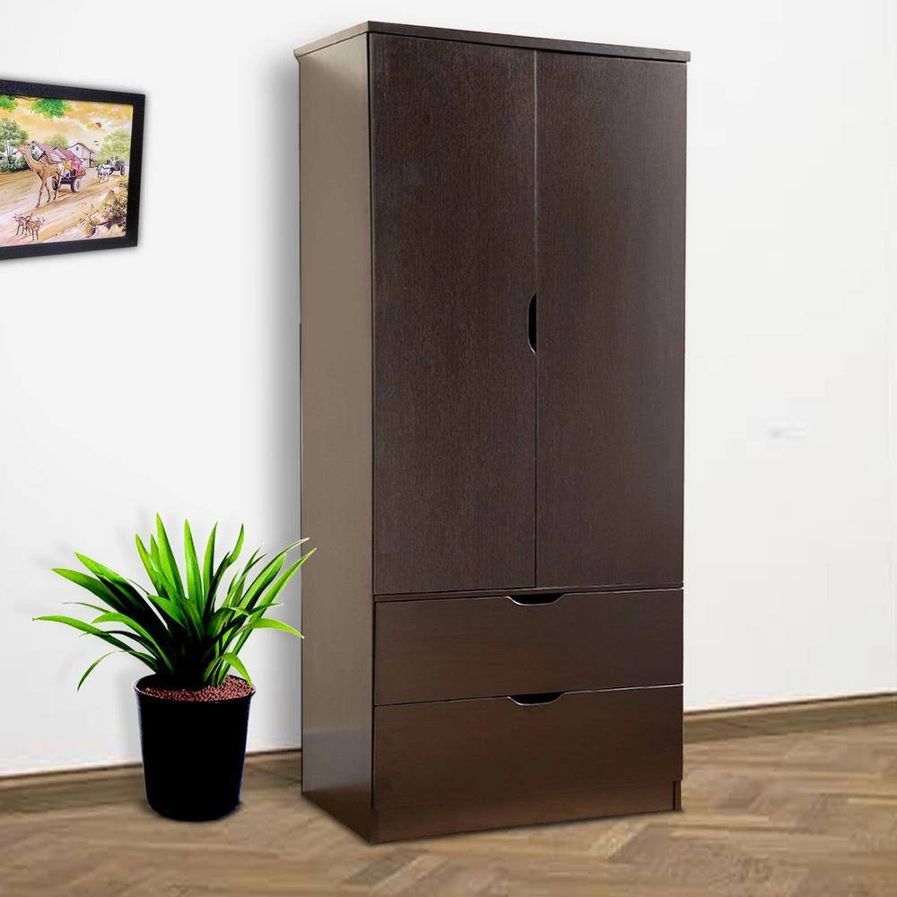 Red Cocoa and Brown Wooden Wardrobe with Bottom Drawers and 2-Doors (70 in. H x 31.5 in. W x 20.75 in. D) by Benjara 10 Red Cocoa and Brown Wooden Wardrobe with Bottom Drawers and 2-Doors (70 in. H x 31.5 in. W x 20.75 in. D) by Benjara - Image 10