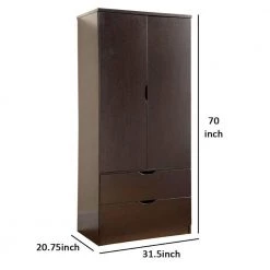 Red Cocoa and Brown Wooden Wardrobe with Bottom Drawers and 2-Doors (70 in. H x 31.5 in. W x 20.75 in. D) by Benjara 17 Red Cocoa and Brown Wooden Wardrobe with Bottom Drawers and 2-Doors (70 in. H x 31.5 in. W x 20.75 in. D) by Benjara -Cheap Benjara Store red cocoa brown benjara armoires wardrobes bm141820 44 1000