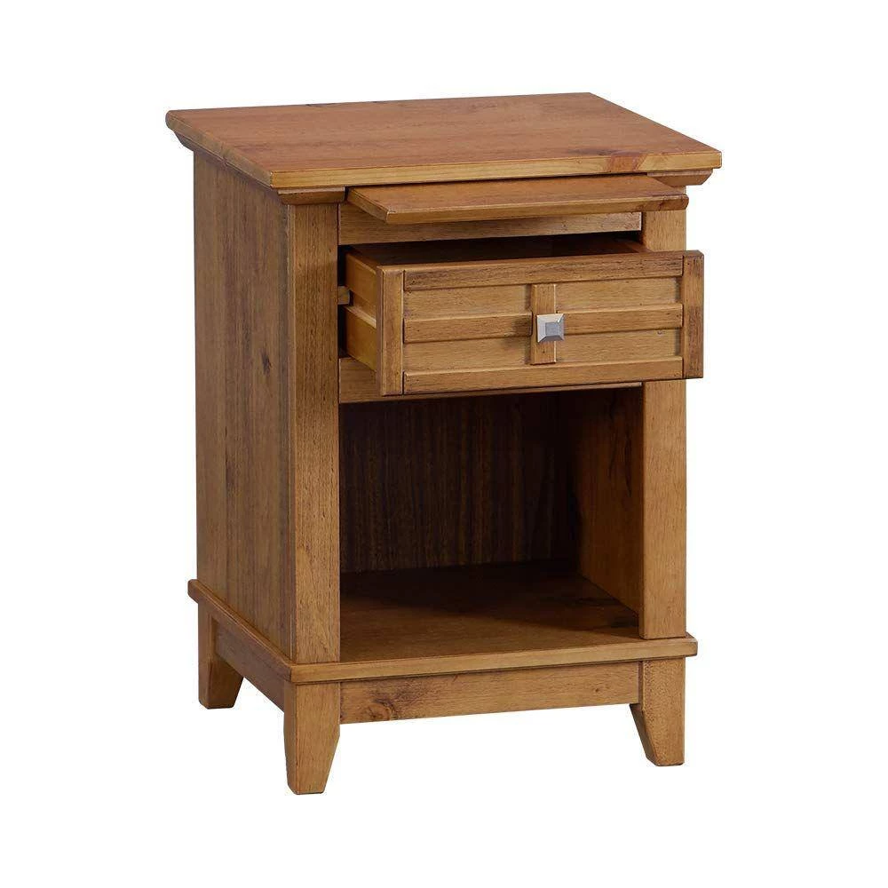 Rustic Brown Wooden Nightstand with 1-Drawer and Bottom Shelf 15.98 in. L x 17.99 in. W x 24.02 in. H by Benjara 2 Rustic Brown Wooden Nightstand with 1-Drawer and Bottom Shelf 15.98 in. L x 17.99 in. W x 24.02 in. H by Benjara - Image 2