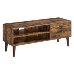 Grace 15.7 in. Rustic Brown Wood TV Stand Fits TV's up to 55 in. with Shelf and Cabinet by Benjara -Cheap Benjara Store rustic brown benjara tv stands bm274784 31 1000