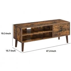 Grace 15.7 in. Rustic Brown Wood TV Stand Fits TV's up to 55 in. with Shelf and Cabinet by Benjara -Cheap Benjara Store rustic brown benjara tv stands bm274784 44 1000