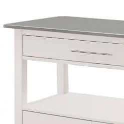 Gray and White Kitchen Cart with Stainless Steel Top by Benjara -Cheap Benjara Store silver and white benjara kitchen carts bm163665 4f 1000