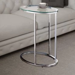 Stylish Silver Oval Shaped Metal Snack Table with Glass Top by Benjara 11 Stylish Silver Oval Shaped Metal Snack Table with Glass Top by Benjara -Cheap Benjara Store silver benjara end side tables bm160142 31 1000