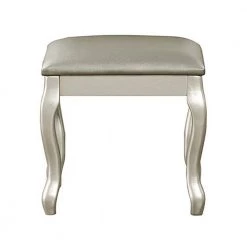 Cherub Silver Vanity Set Featuring Stool and Mirror (2-Piece) by Benjara -Cheap Benjara Store silver benjara makeup vanities bm167185 4f 1000