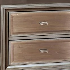 Contemporary 2-Drawer Silver Solid Wooden Night Stand 16" L x 23" W x 24.75" H by Benjara -Cheap Benjara Store silver benjara nightstands bm182943 44 1000