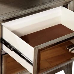 Contemporary 2-Drawer Silver Solid Wooden Night Stand 16" L x 23" W x 24.75" H by Benjara -Cheap Benjara Store silver benjara nightstands bm182943 4f 1000