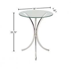 Modish Silver And Clear Metal Accent Table with Glass Top by Benjara -Cheap Benjara Store sliver and clear benjara end side tables bm160285 40 1000