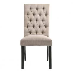 Tan Brown and Black Wooden Dining Side Chair with Button Tufted Back (Set of 2) by Benjara -Cheap Benjara Store tan brown and black benjara dining chairs bm186231 4f 1000