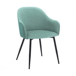 Teal Blue Modern Polyester High Back Dining Chair with Metal Legs by Benjara -Cheap Benjara Store teal blue and black benjara dining chairs bm282120 31 1000