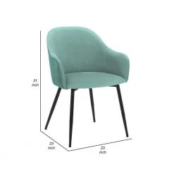 Teal Blue Modern Polyester High Back Dining Chair with Metal Legs by Benjara -Cheap Benjara Store teal blue and black benjara dining chairs bm282120 44 1000