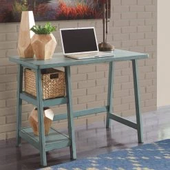 42 in. Rectangular Teal Blue Writing Desk by Benjara -Cheap Benjara Store teal blue benjara writing desks bm190075 c3 1000