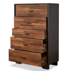 5-Drawer Walnut and Espresso Brown Wooden Chest 32 in. L x 16 in. W x 47 in. H by Benjara 10 5-Drawer Walnut and Espresso Brown Wooden Chest 32 in. L x 16 in. W x 47 in. H by Benjara -Cheap Benjara Store walnut and espresso brown benjara chest of drawers bm163644 77 1000
