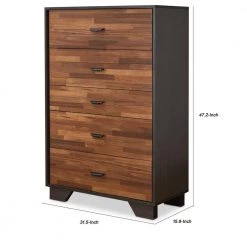 5-Drawer Walnut and Espresso Brown Wooden Chest 32 in. L x 16 in. W x 47 in. H by Benjara 13 5-Drawer Walnut and Espresso Brown Wooden Chest 32 in. L x 16 in. W x 47 in. H by Benjara -Cheap Benjara Store walnut and espresso brown benjara chest of drawers bm163644 fa 1000