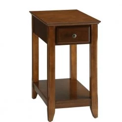 Smart Looking Walnut Brown Wooden Side Table by Benjara