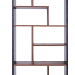 70.9 in. H Walnut Brown Spacious Wooden 6-Shelf Standard Bookcase with Zig Zag Display Storage by Benjara -Cheap Benjara Store walnut brown benjara bookcases bookshelves bm191430 4f 1000