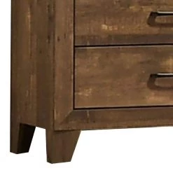 Transitional style 5 Drawer Walnut Brown Wooden Chest with Grain Details (47.38 in. x 16 in. x 31.5 in.) by Benjara -Cheap Benjara Store walnut brown benjara chest of drawers bm233856 1f 1000