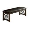 Wooden Rustic Walnut Brown Bench with Metal Work 19.5 in. x 56 in. x 12.75 in. by Benjara