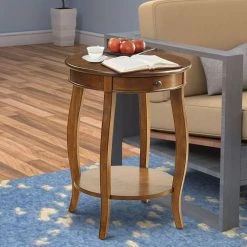 Alysa 24 in. Height Walnut Wooden End Table by Benjara -Cheap Benjara Store walnut brown benjara end side tables bm154575 c3 1000