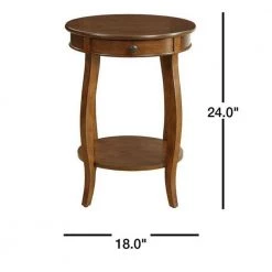 Alysa 24 in. Height Walnut Wooden End Table by Benjara -Cheap Benjara Store walnut brown benjara end side tables bm154575 fa 1000