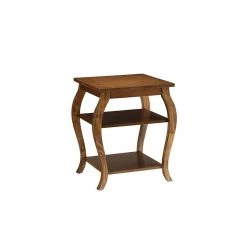 Walnut End Table by Benjara