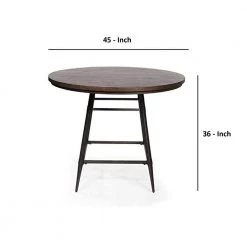 Industrial 36 in. H Weathered Gray Counter Height Table by Benjara -Cheap Benjara Store weathered brown and black benjara bar tables bm123810 1f 1000