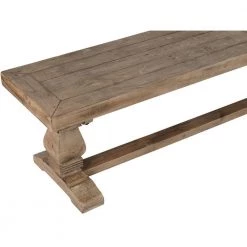 18 in. H Weathered Brown Rectangular Reclaimed Wood Bench with Trestle Base by Benjara -Cheap Benjara Store weathered brown benjara dining benches bm210353 4f 1000
