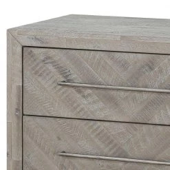 Weathered Brown 2-Drawer Wooden Nightstand with Inlaid Pattern 17 in. L x 30 in. W x 24 in. H by Benjara -Cheap Benjara Store weathered brown benjara nightstands bm206671 4f 1000