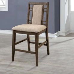 Eris II Transitional Gray Counter Height Chair with Fabric (Set of 2) by Benjara 13 Eris II Transitional Gray Counter Height Chair with Fabric (Set of 2) by Benjara -Cheap Benjara Store weathered gray benjara dining chairs bm131210 31 1000