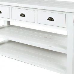 50 in. Weathered White Standard Rectangle Wood Console Table with 3-Drawers by Benjara -Cheap Benjara Store weathered white benjara console tables bm183979 44 1000